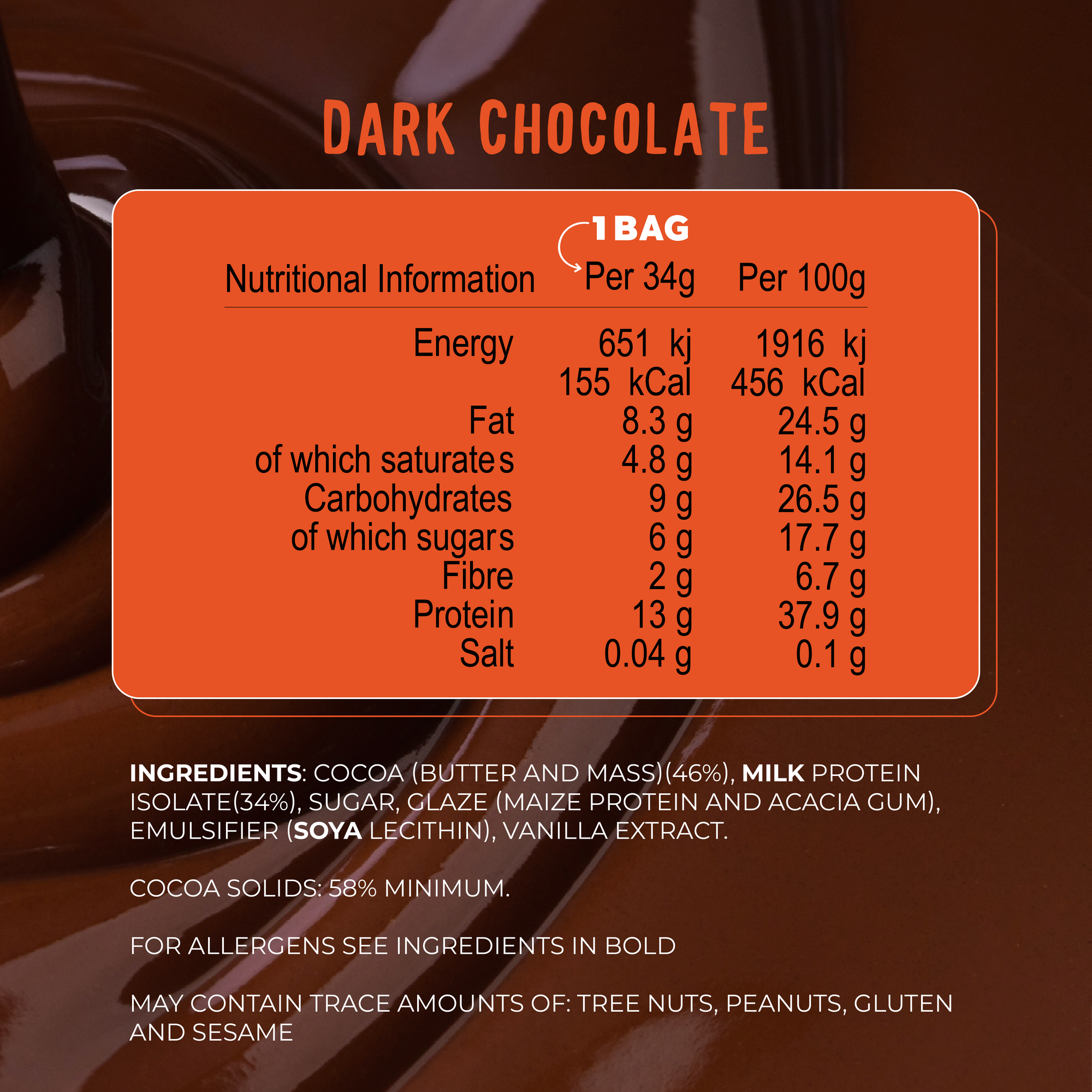 Dark Chocolate Crunchy Protein Balls (10 Pack)